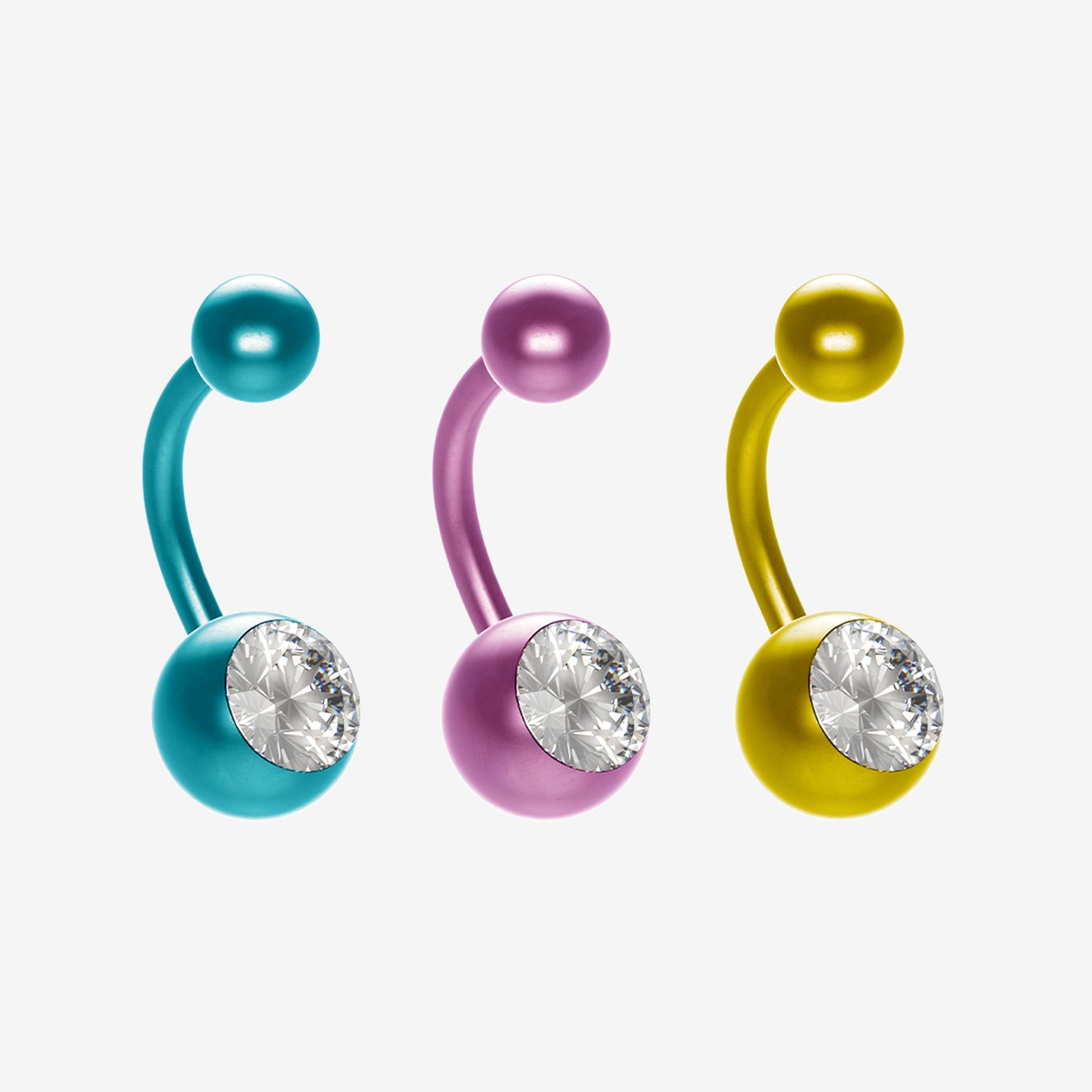 Titanium Color Banana Piranha with Stone - 2051-PB-TCPC