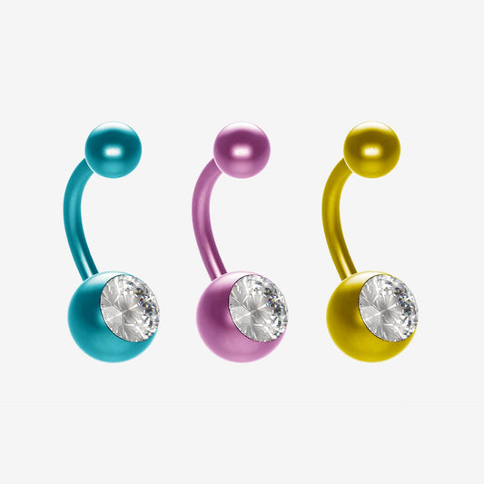 Titanium Color Banana Piranha with Stone - 2051-PB-TCPC