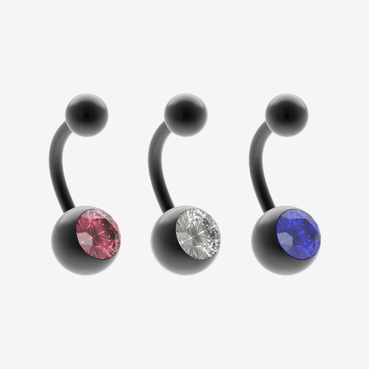 Black Titanium Banana Piranha with Stone - 2051-PB-TCPN