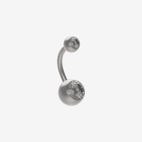 Piranha Banana Titanium Polished with Double Stone
