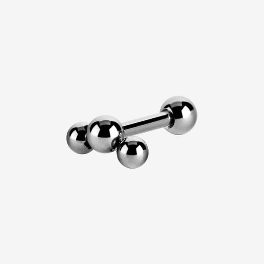 Piranha Earbarbell Bow 3 Balls Surgical Steel 316L Basicline - 2052-004-020