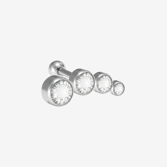Piranha Earbarbell Bow 4 Size Crystals Right Steel Basicline - 2052-004-024
