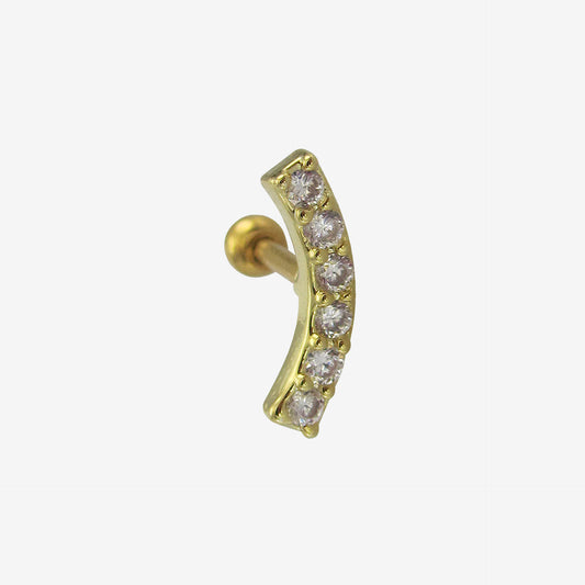 Piranha EarBarbell Bow 6 Crystals Steel Zirconline - 2052-004-036