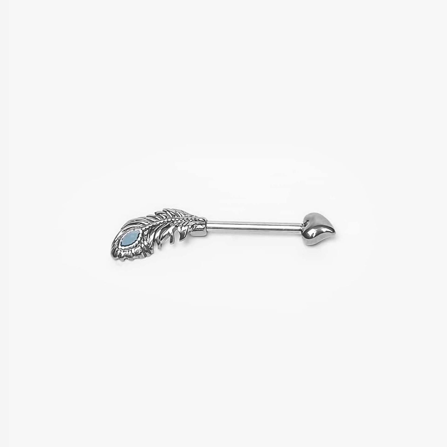Wildcat Nipple Barbell Heart Feather Basicline