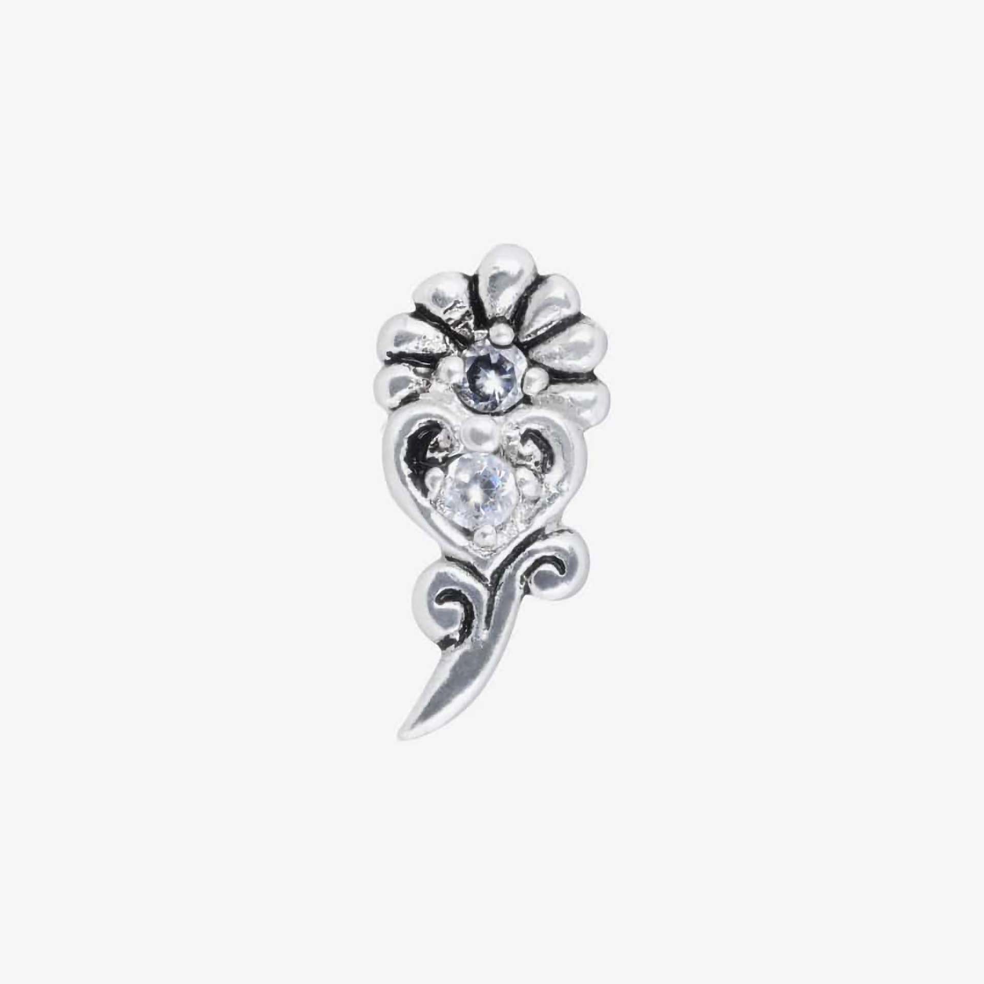 Wildcat Earbarbell Flower & Heart Steel Basicline - 2052-107-001