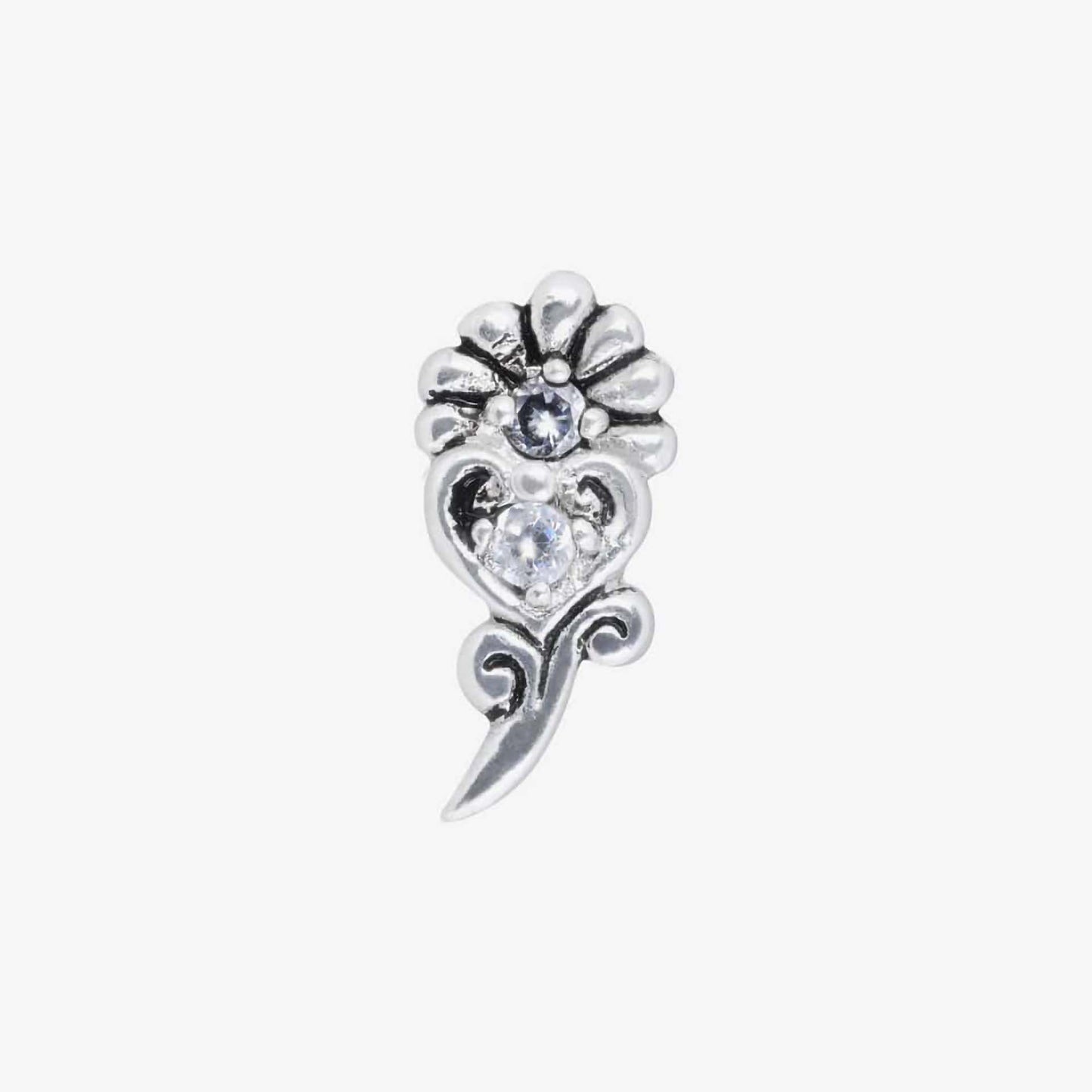 Wildcat Earbarbell Flower & Heart Steel Basicline