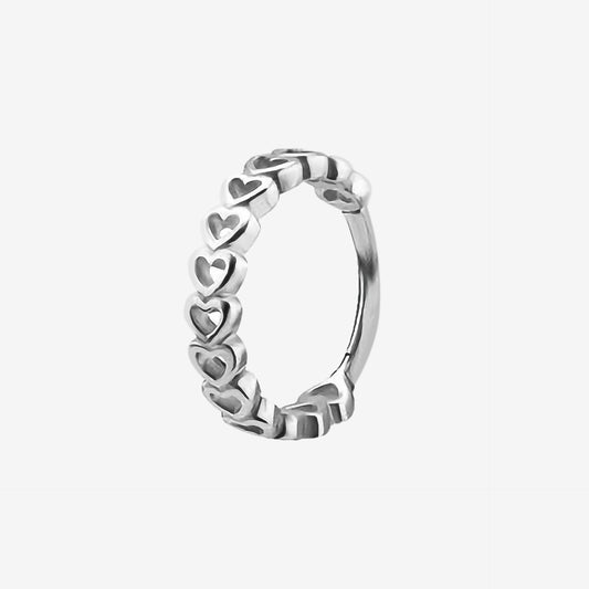 Piranha Argola Hinged Hearts Steel Basicline - 2053-002-019