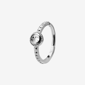 Piranha Hoop Hinged Big Stone Jeweled Steel Basicline