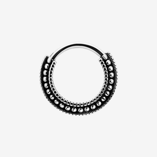 Piranha Hoop Hinged Tribal Surgical Steel 316L Basicline - 2053-002-030