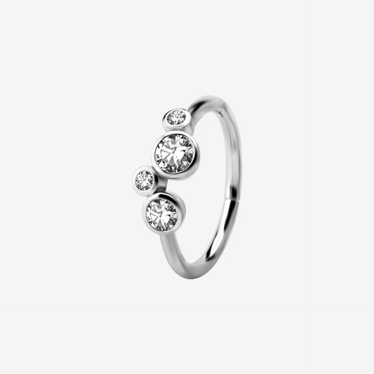 Piranha Hoop Hinged Jewelled Ring Surgical Steel 316L Basicline - 2053-002-031