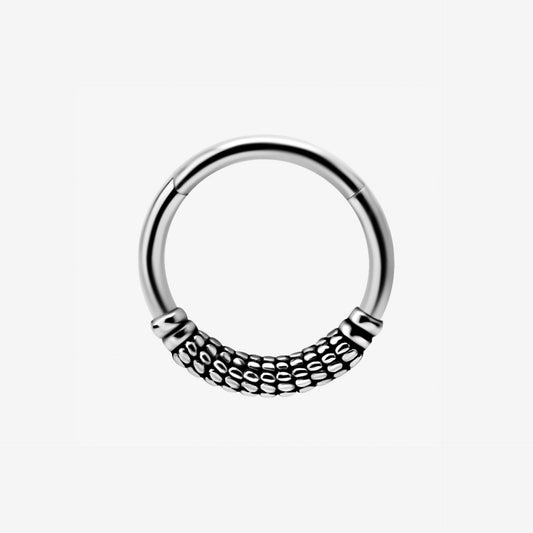 Piranha Hoop Hinged Tribal Ethnic Surgical Steel 316L Basicline - 2053-002-038