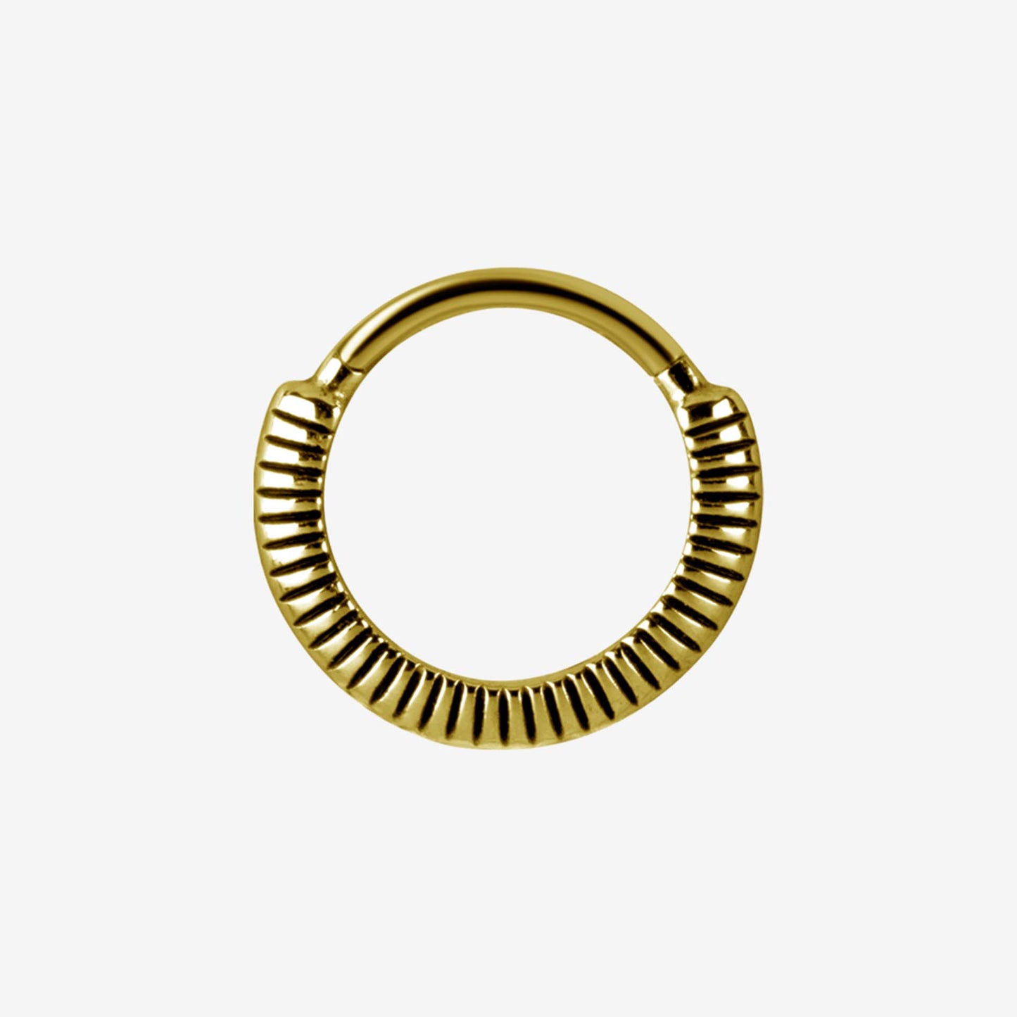 Piranha Hoop Hinged Tribal Feather Surgical Steel 316L Zirconline