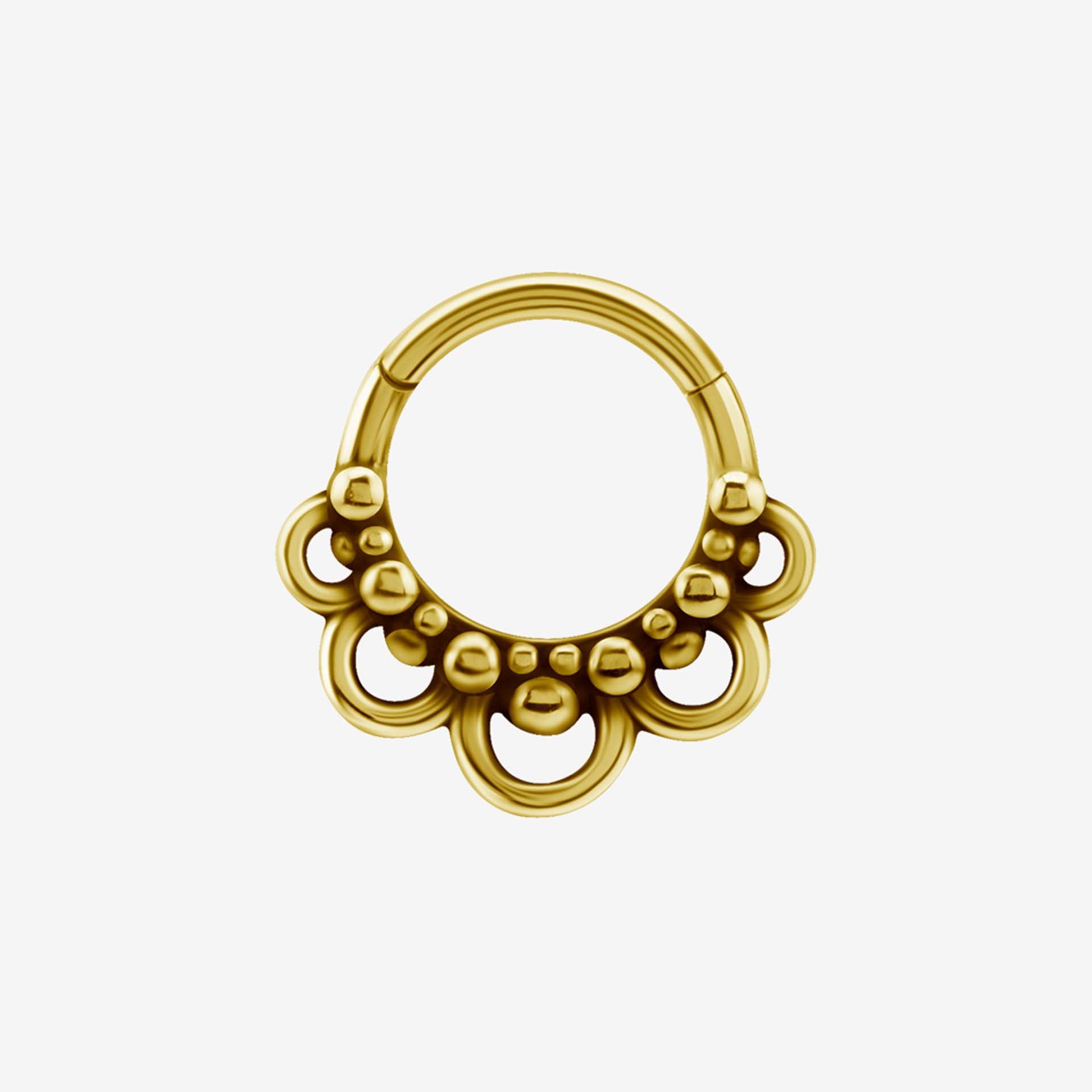 Piranha Hoop Hinged Tribal Archway Surgical Steel 316L Zirconline - 2053-002-042