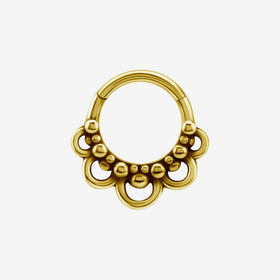 Piranha Hoop Hinged Tribal Archway Surgical Steel 316L Zirconline
