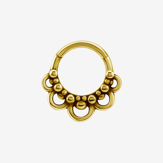 Piranha Hoop Hinged Tribal Archway Surgical Steel 316L Zirconline - 2053-002-042