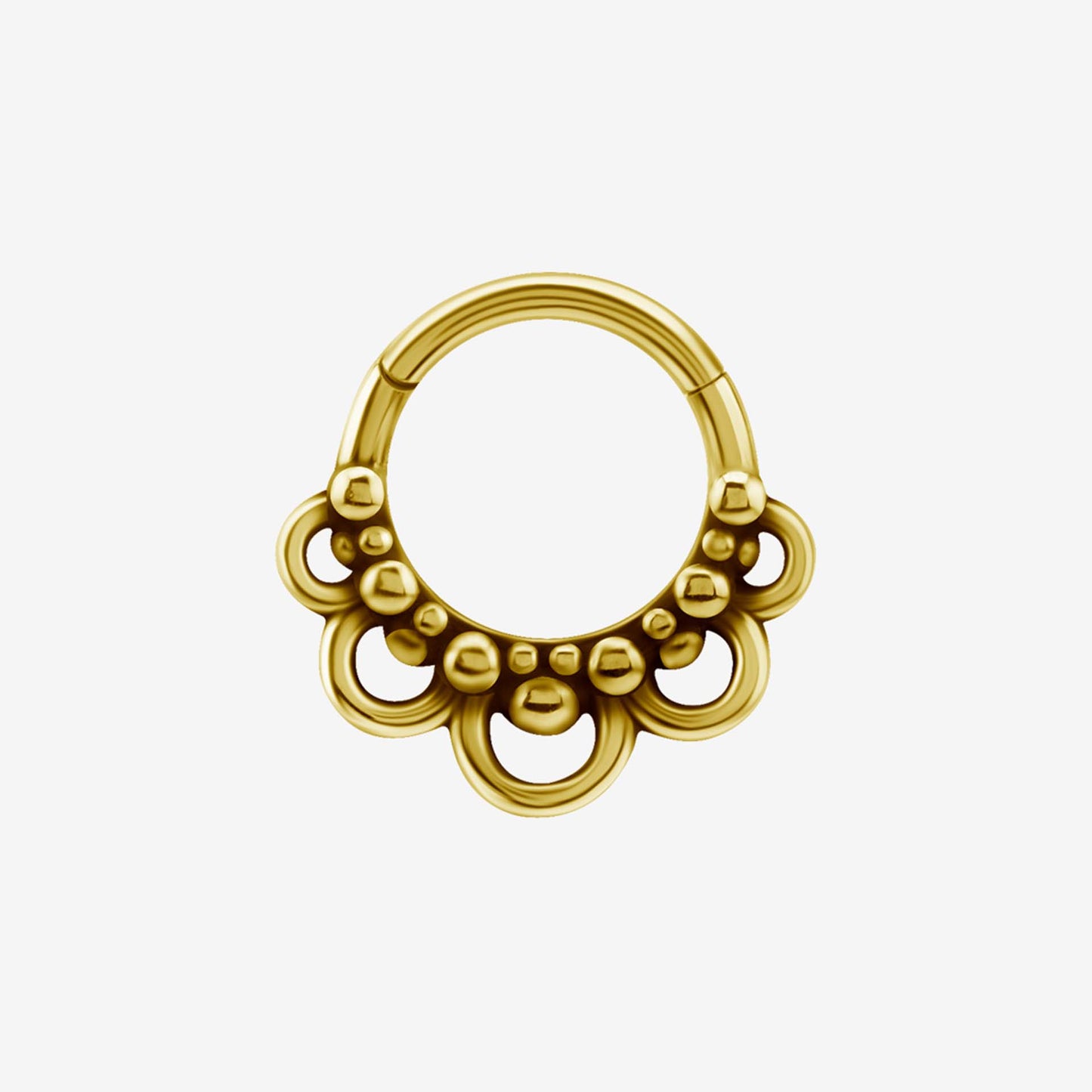 Piranha Hoop Hinged Tribal Archway Surgical Steel 316L Zirconline
