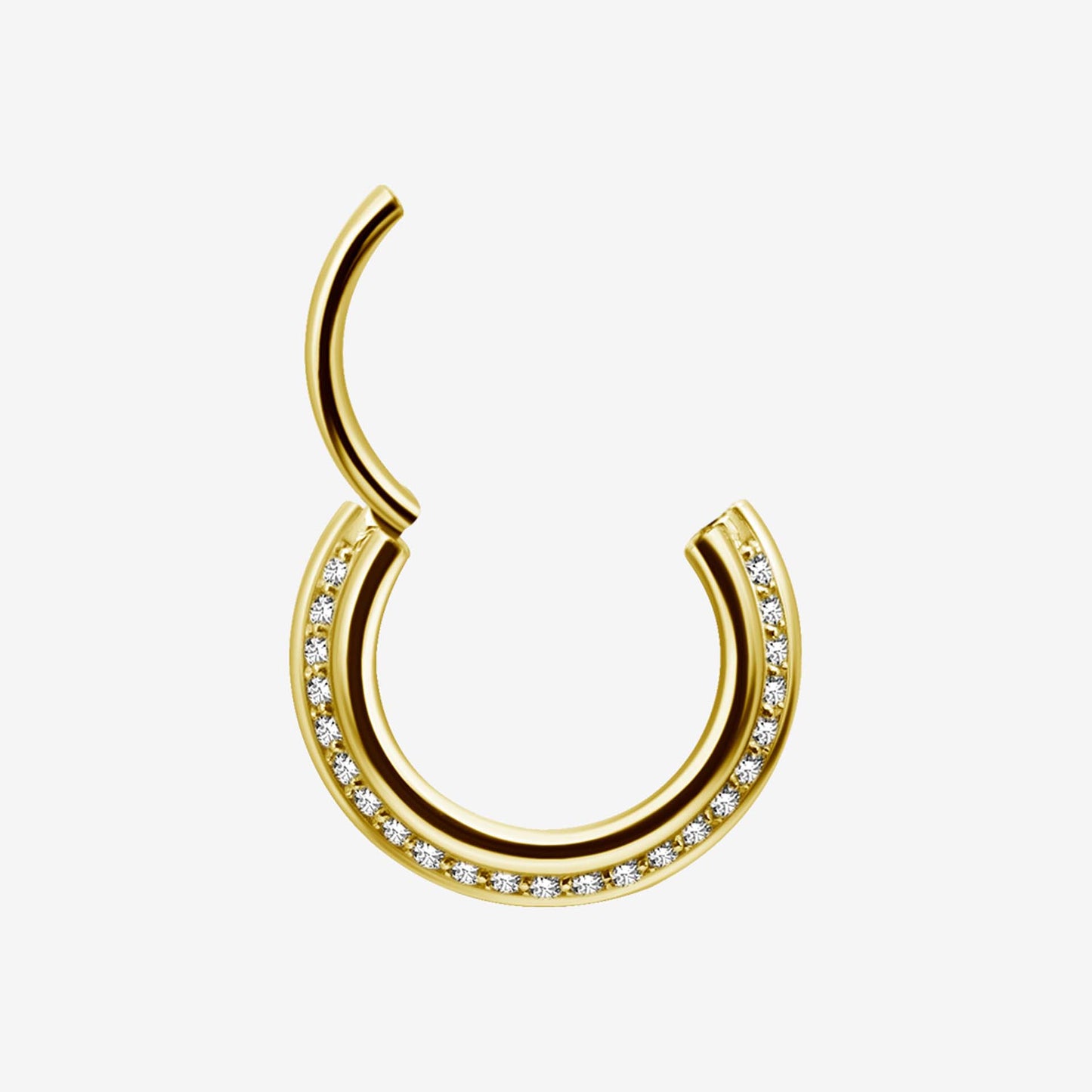 Piranha Argola Hinged Triple Slanted Crystals Steel Zirconline