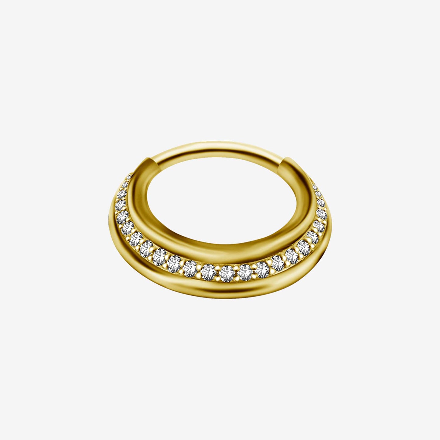 Piranha Argola Hinged Triple Slanted Crystals Steel Zirconline