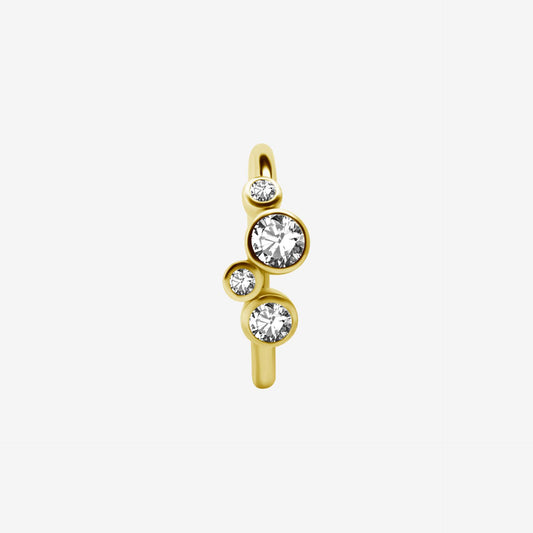Piranha Argola Hinged Jewelled Ring Steel Zirconline - 2053-002-070