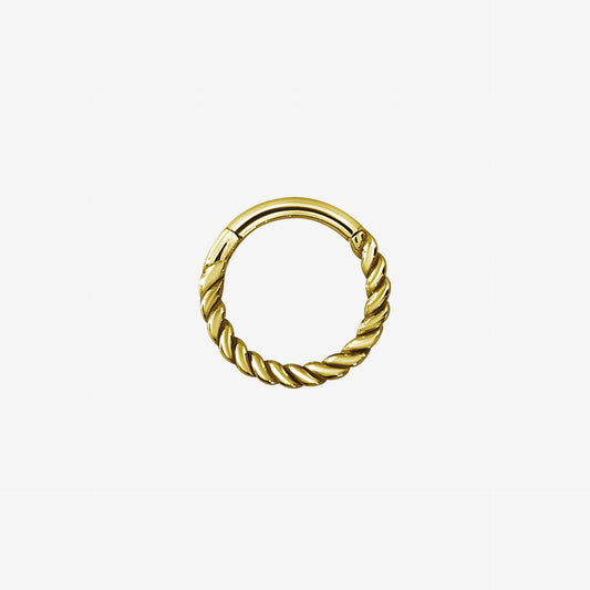 Piranha Argola Hinged Twisted Rope Steel Zirconline - 2053-002-077