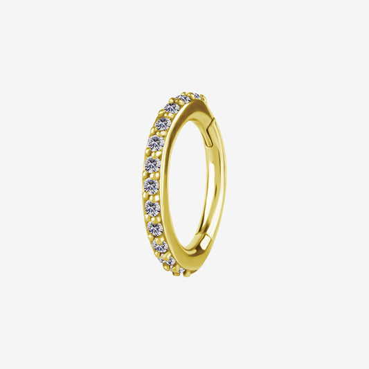 Piranha Ring Hinged Jewelled Rook Oval Steel Zirconline - 2053-002-083