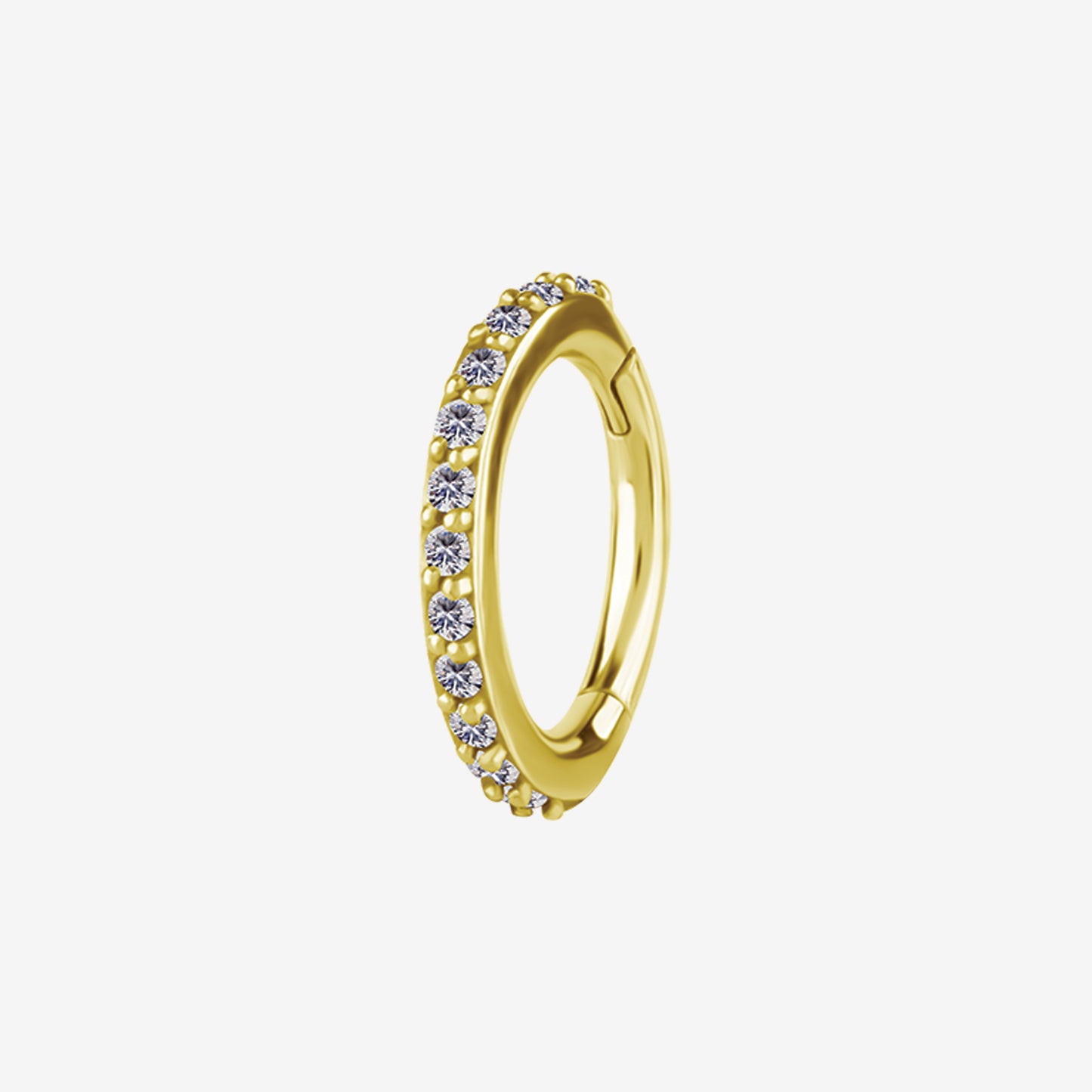 Piranha Ring Hinged Jewelled Rook Oval Steel Zirconline