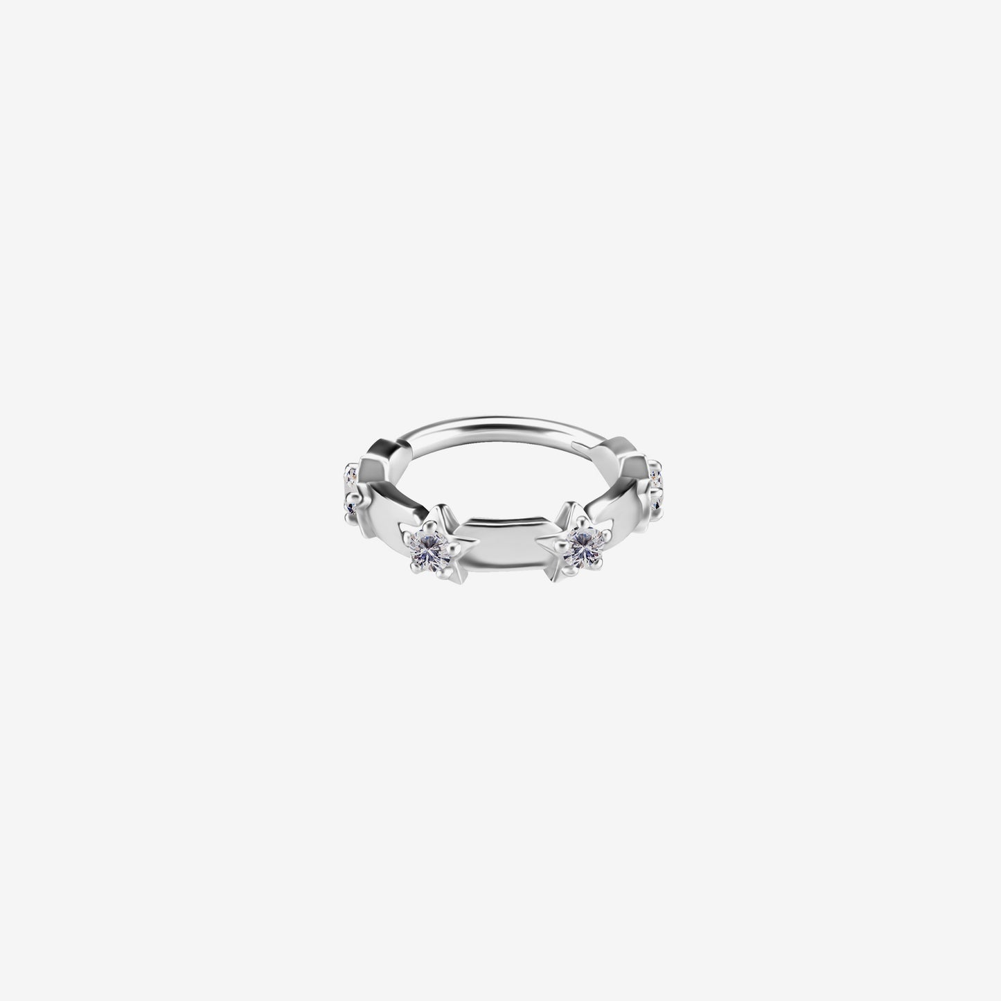 Piranha Hoop Hinged Stars Crystals Cobalt Chromium