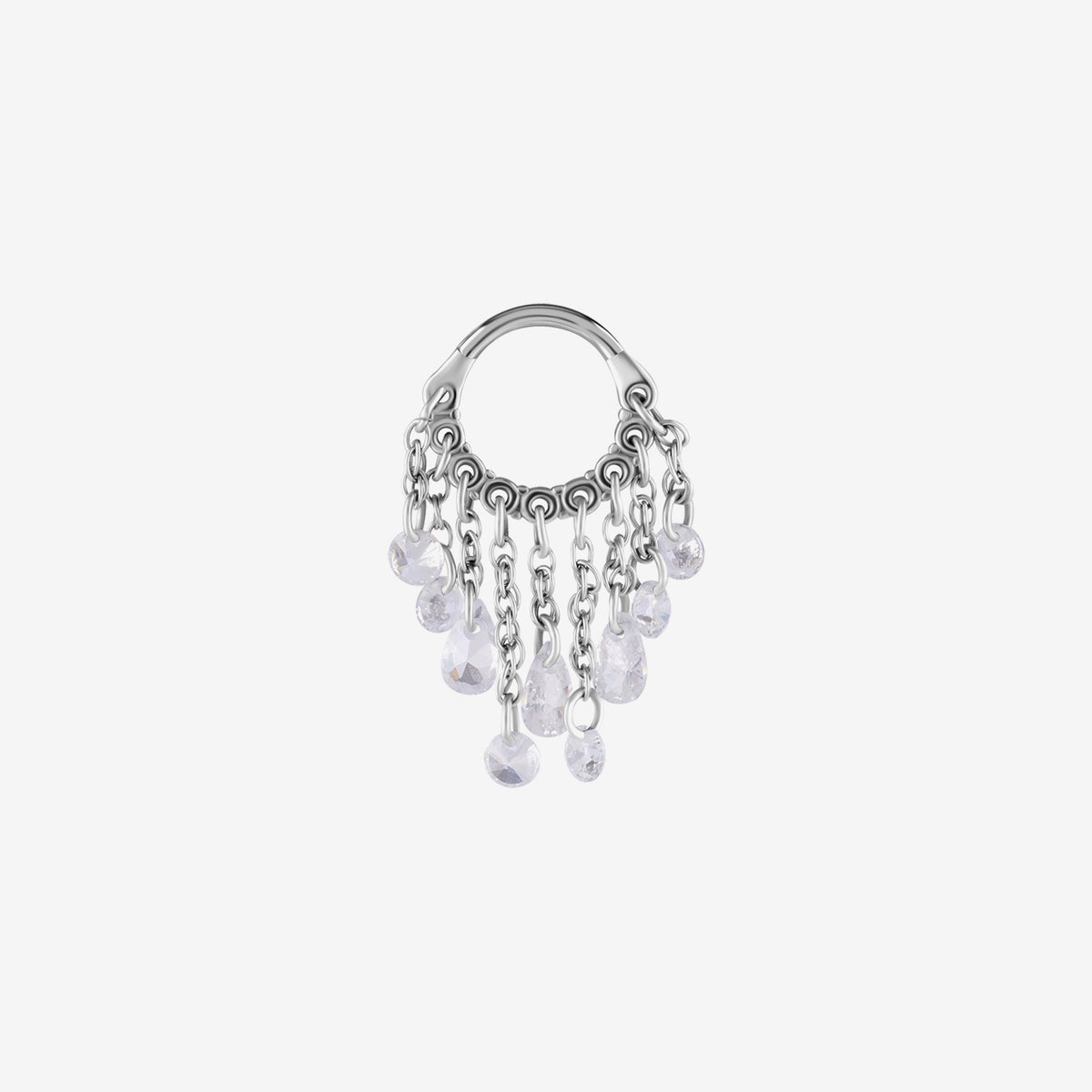 Piranha Hinged Hoop Dangling Multi-Crystal Chains Steel Basicline