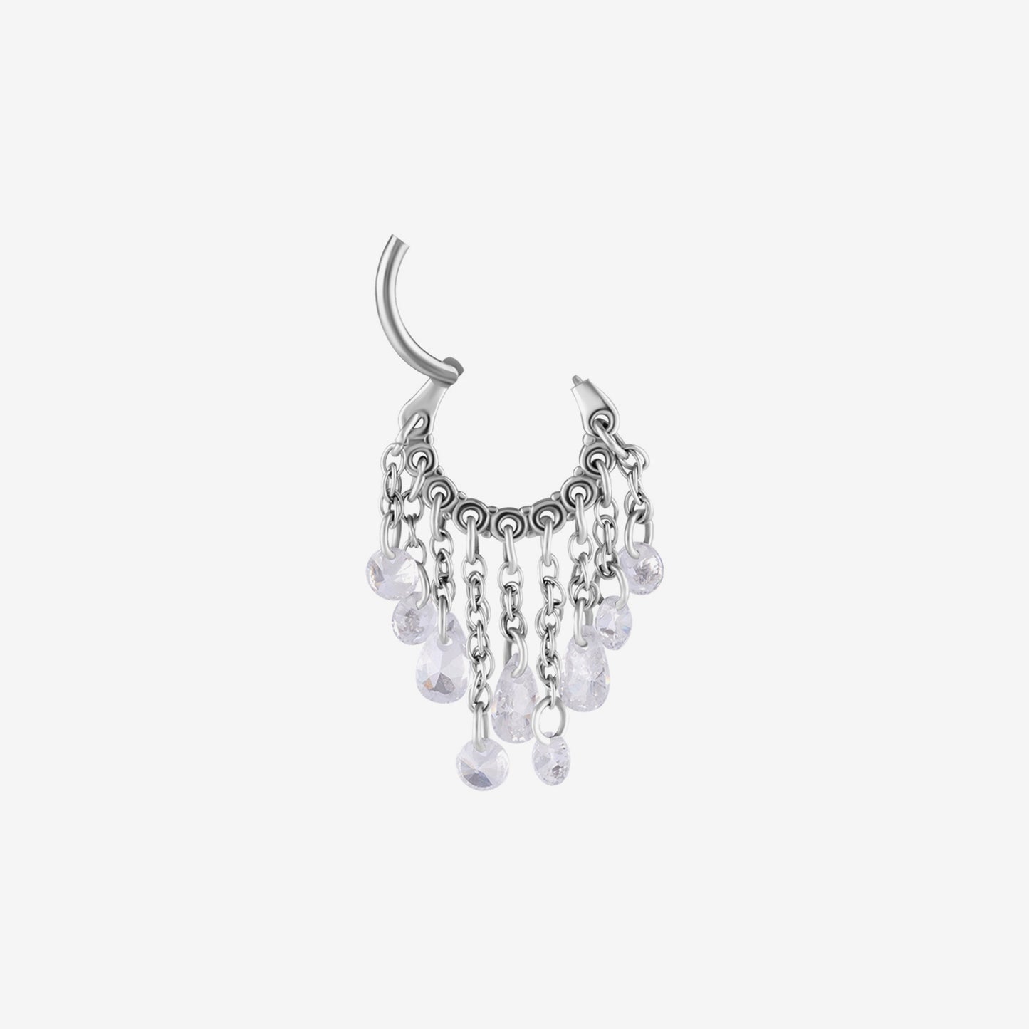Piranha Hinged Hoop Dangling Multi-Crystal Chains Steel Basicline