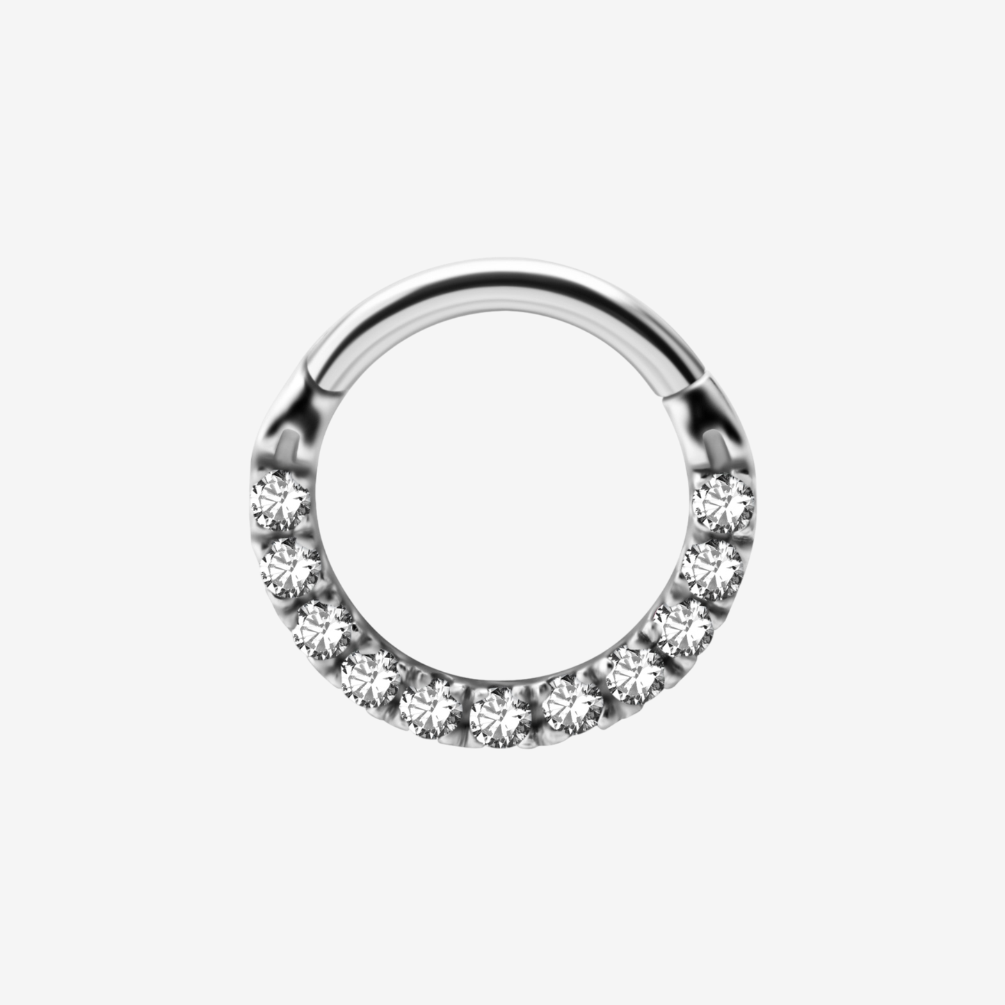 Piranha Septum Clicker Front Crystals Steel Basicline