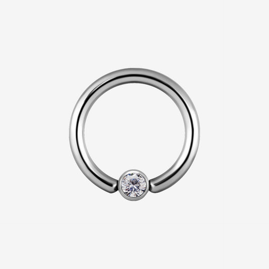 Piranha Hoop Smileyy Flat Crystal Ring Titan Highline - 2053-PAS-FCRT