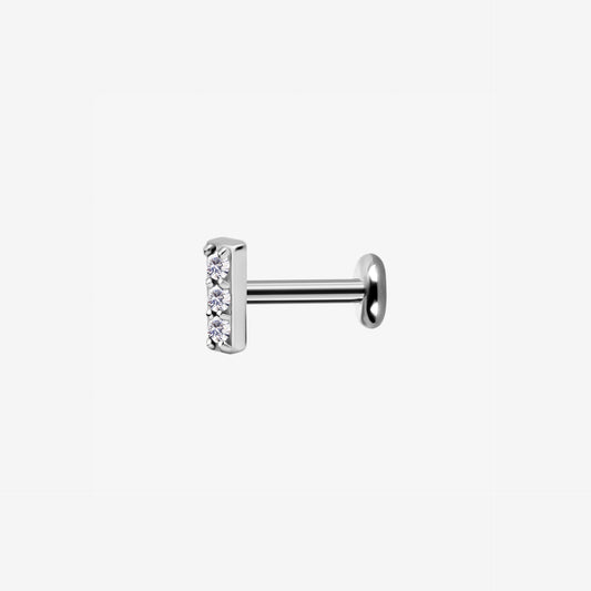 Piranha Labret Line 3 Crystals Steel Basicline - 2055-003-029
