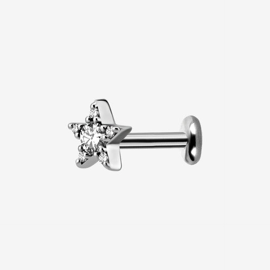 Piranha Labret Star Jewelled Steel Basicline - 2055-003-044