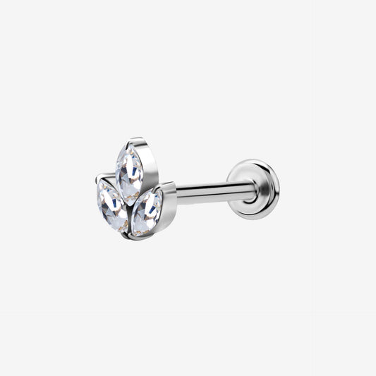 Piranha Labret Platan Jewelled Steel Basicline - 2055-003-046