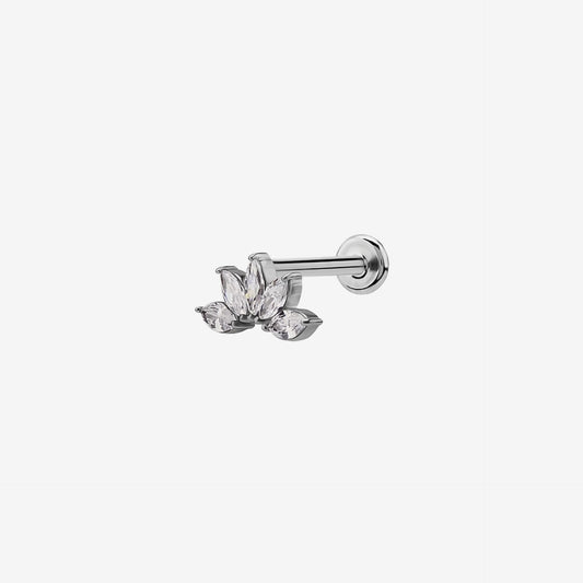 Piranha Labret 5 Leaves Crystal Steel Basicline