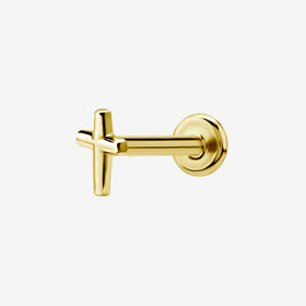 Piranha Labret Cross Steel Zirconline
