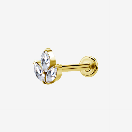 Piranha Labret Platan Jewelled Steel Zirconline - 2055-004-023