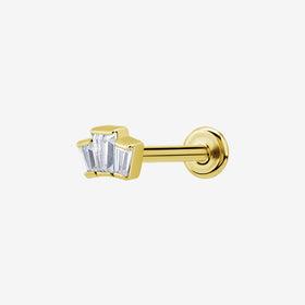 Piranha Labret Crown Shiny Steel Zirconline