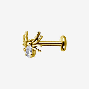 Piranha Labret Spider Shiny Steel Zirconline