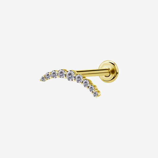 Piranha Labret Bow 9 Crystals Steel Zirconline - 2055-004-049