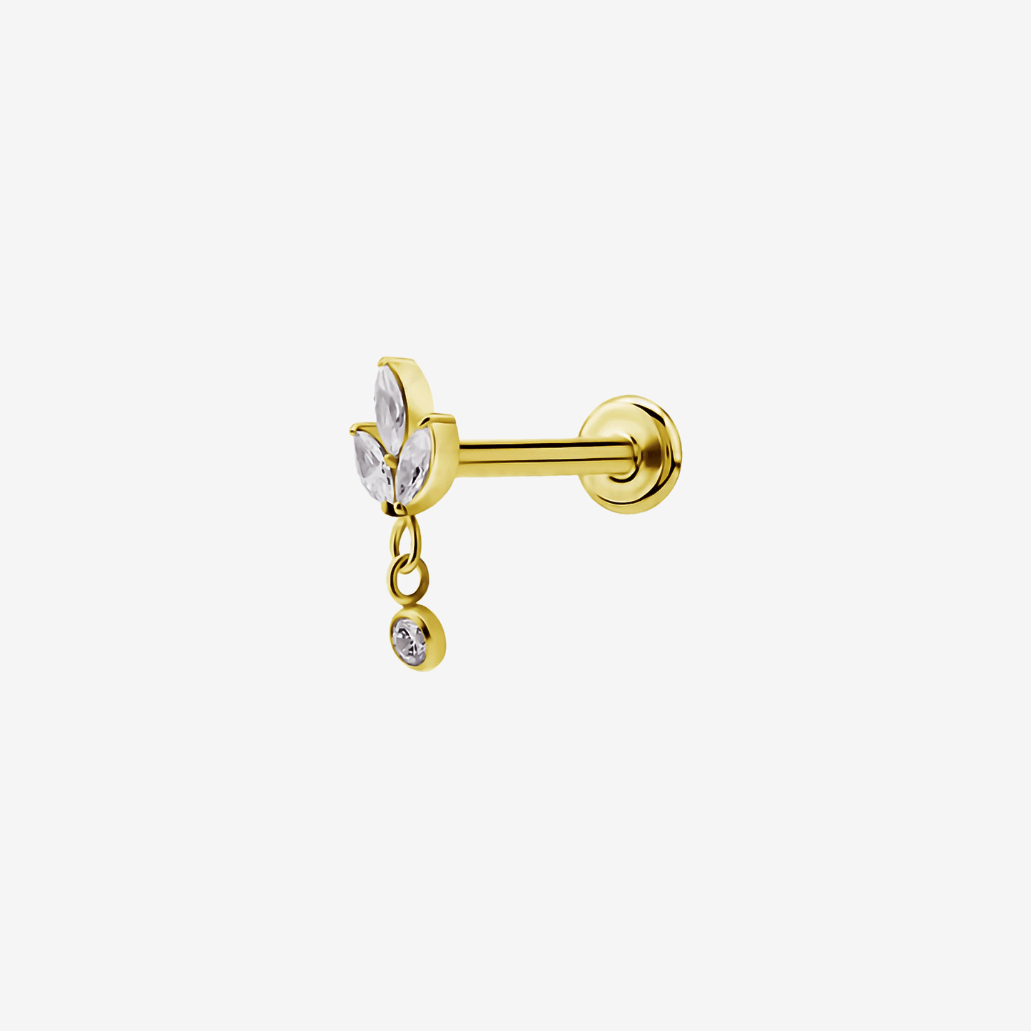 Piranha Labret Platan Crystal Acero Zirconline