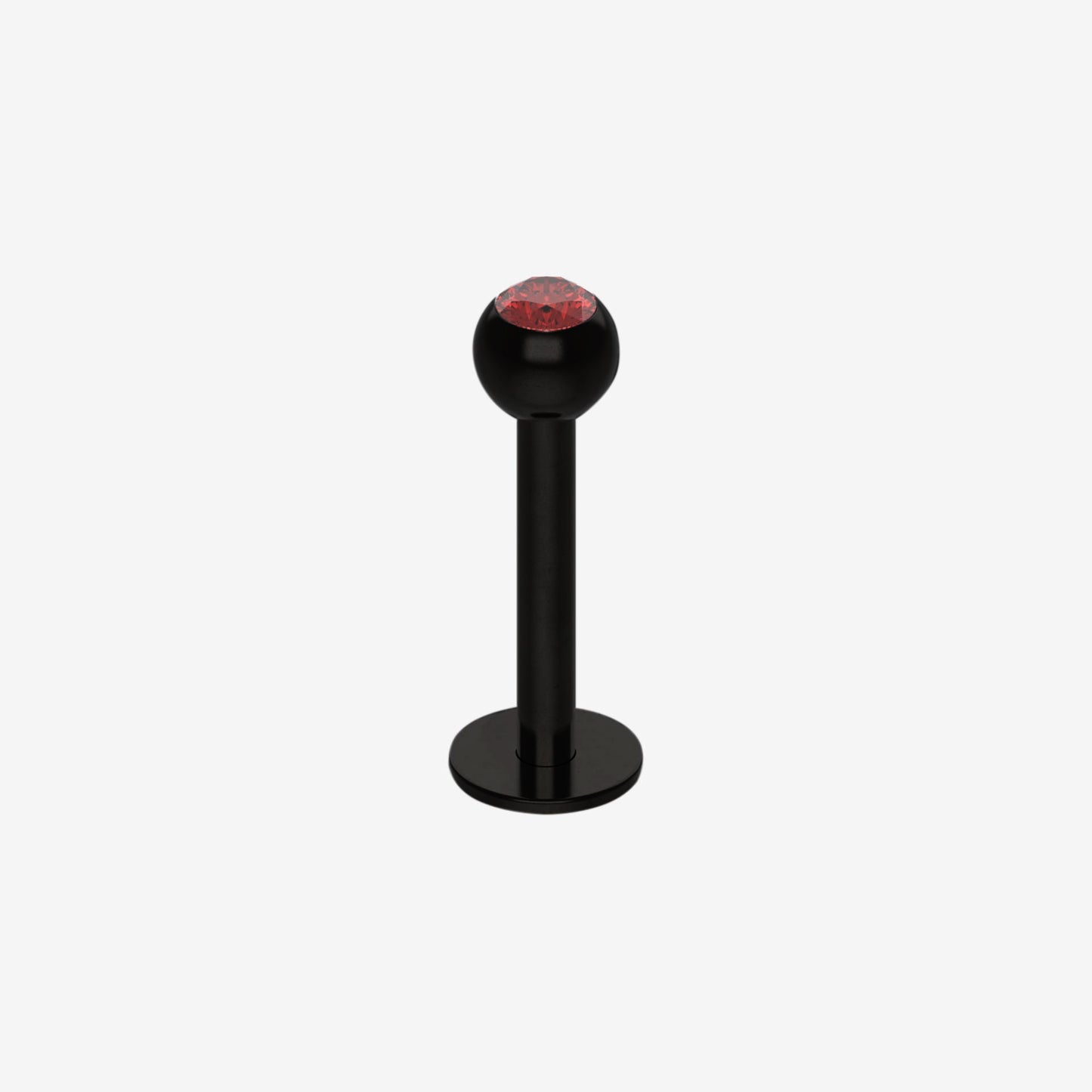 Piranha Labret Black Steel with Stone