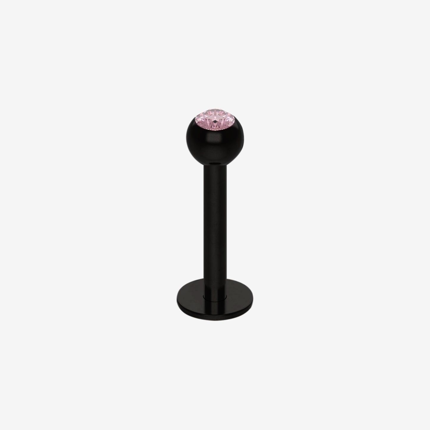 Piranha Labret Black Steel with Stone