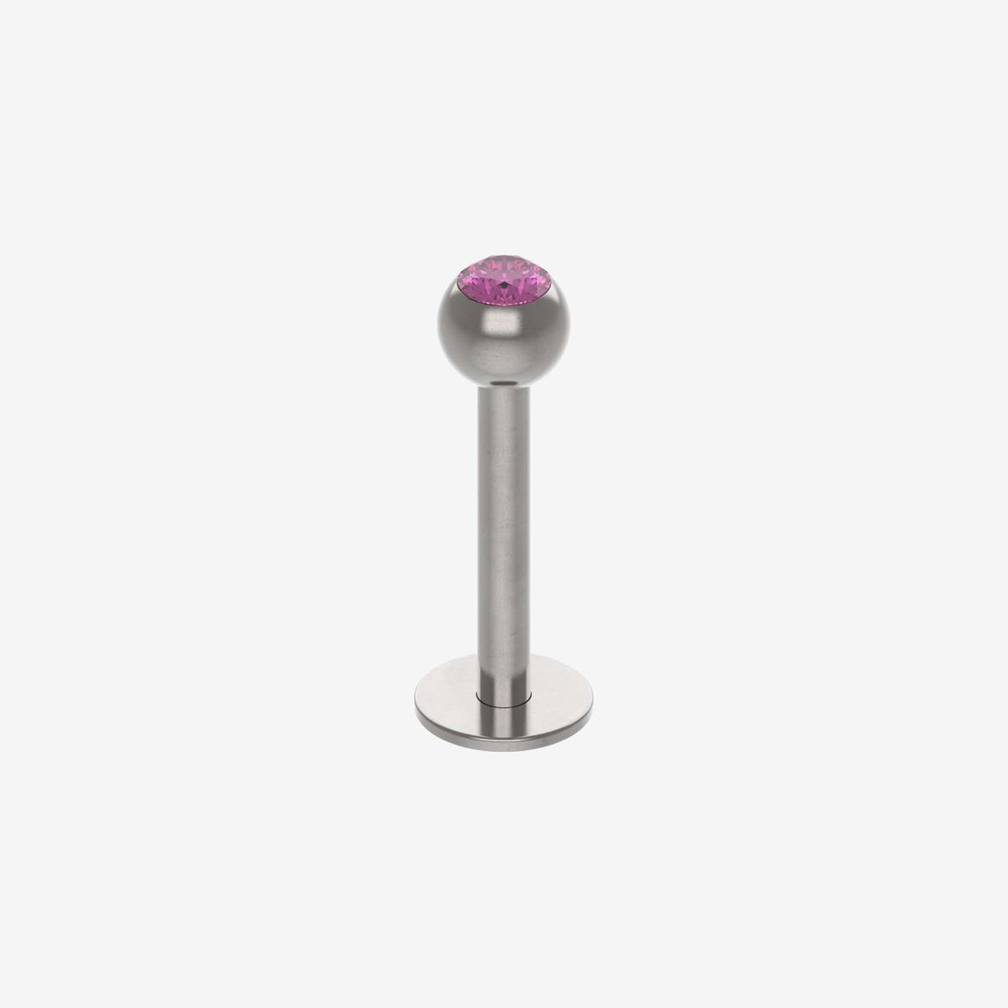 Piranha Labret Black Steel with Stone