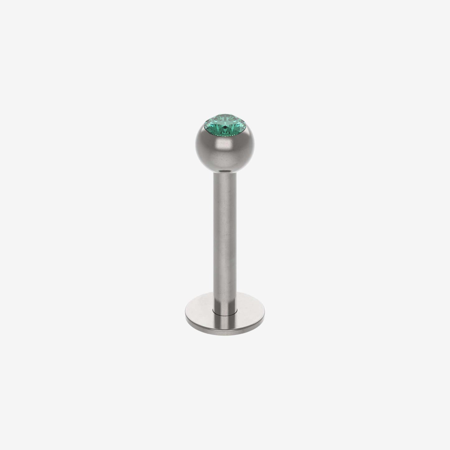 Piranha Labret Black Steel with Stone