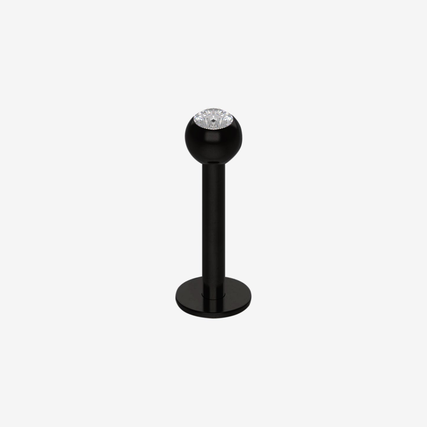 Piranha Labret Black Steel with Stone