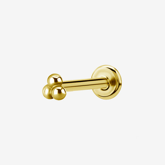 Piranha Labret 3 Micro Balls Surgical Steel 316L Zirconline - 2055-3MICR-STEEL