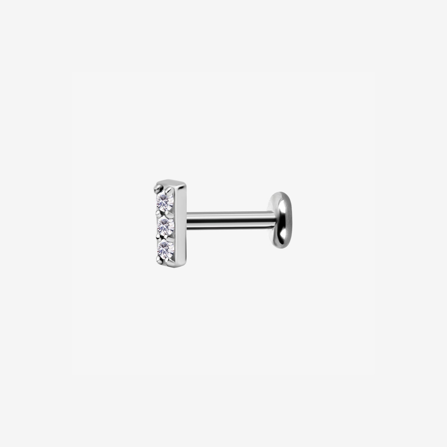 Piranha Labret Line 3 Crystals Surgical Steel 316L Basicline - 2055-LAB-3CRT-BASIC