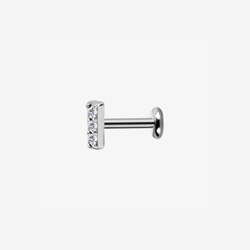Piranha Labret Line 3 Crystals Surgical Steel 316L Basicline