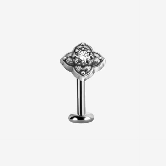 Piranha Labret Mandala Crystal Surgical Steel 316L Basicline - 2055-LAB-MCRT